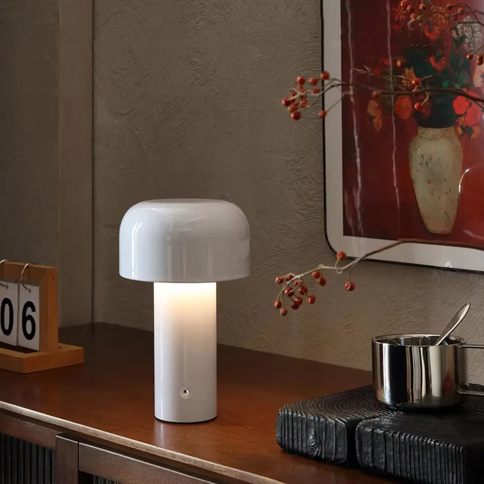 Retro Mushroom LED Table Lamp Bar Night Lamp Touch Sensor Reading Lamp Infinitely Dimmable Desk Lamp Rechargeable Lighting
