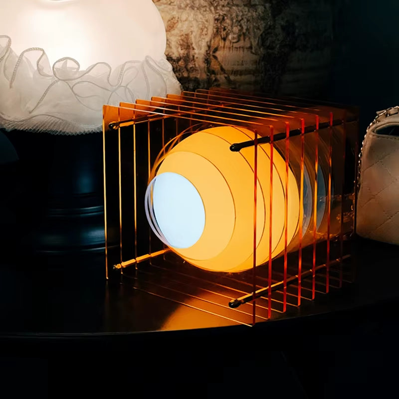 Artistic Desk Lamp Atmosphere Acrylic RGB Wireless Rechargeable Night Light Unique Design for Office,Living Room Decoration