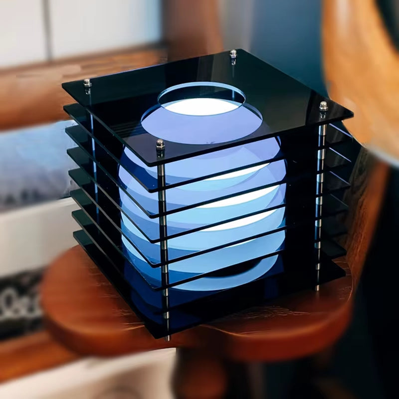 Artistic Desk Lamp Atmosphere Acrylic RGB Wireless Rechargeable Night Light Unique Design for Office,Living Room Decoration